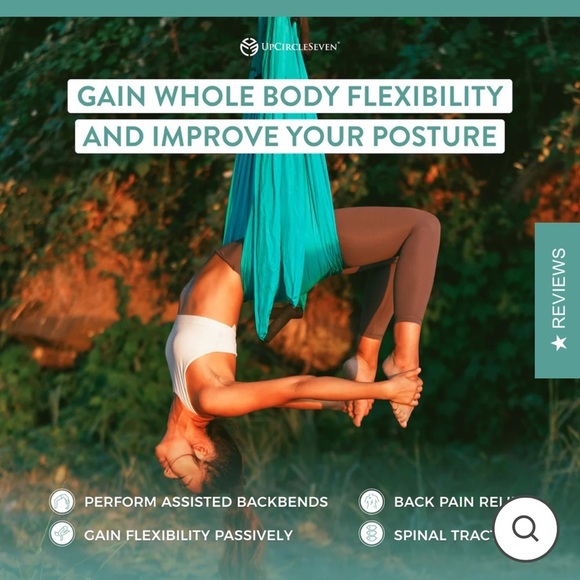 Upcircleseven yoga hammock brand new in box NIB grey yoga stretching - Picture 8 of 8